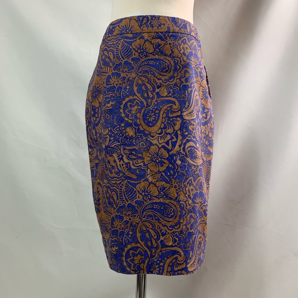 Blue and Brown Ann Taylor Loft Pencil Skirt - Picture 1 of 6